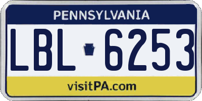 PA license plate LBL6253