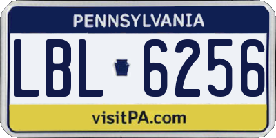 PA license plate LBL6256