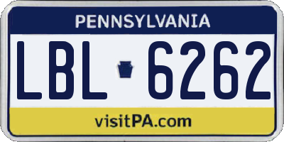PA license plate LBL6262