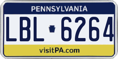 PA license plate LBL6264