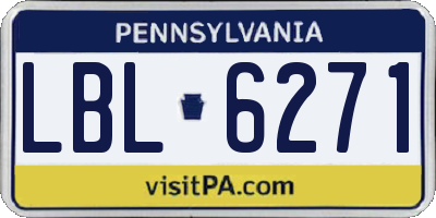 PA license plate LBL6271