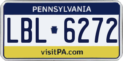 PA license plate LBL6272