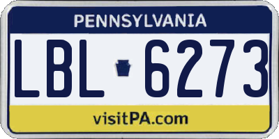 PA license plate LBL6273