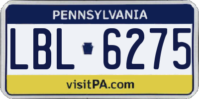PA license plate LBL6275