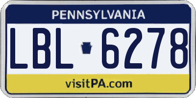 PA license plate LBL6278