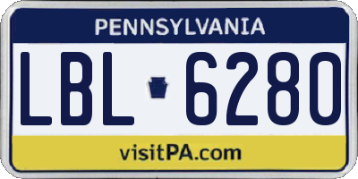 PA license plate LBL6280