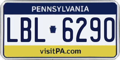 PA license plate LBL6290