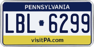 PA license plate LBL6299