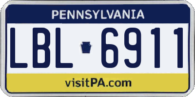 PA license plate LBL6911