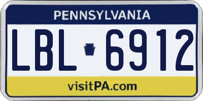 PA license plate LBL6912