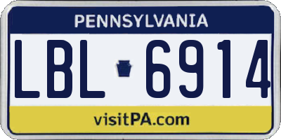 PA license plate LBL6914