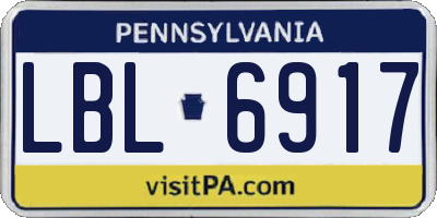 PA license plate LBL6917