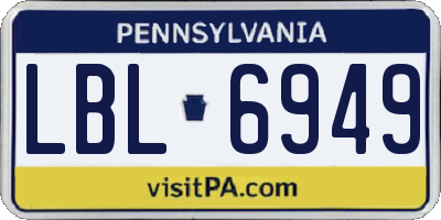 PA license plate LBL6949