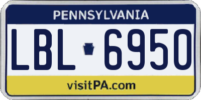 PA license plate LBL6950