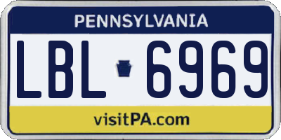 PA license plate LBL6969