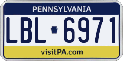 PA license plate LBL6971