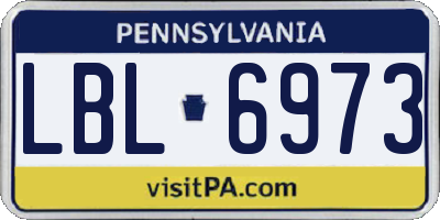 PA license plate LBL6973