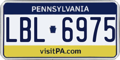 PA license plate LBL6975
