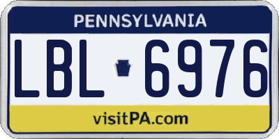 PA license plate LBL6976