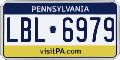 PA license plate LBL6979