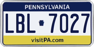 PA license plate LBL7027