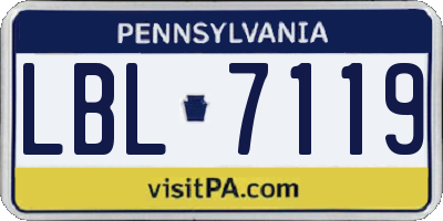 PA license plate LBL7119