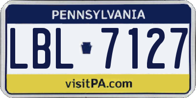 PA license plate LBL7127