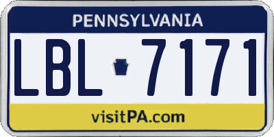 PA license plate LBL7171