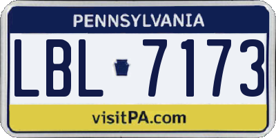 PA license plate LBL7173