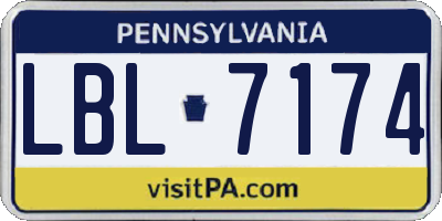 PA license plate LBL7174
