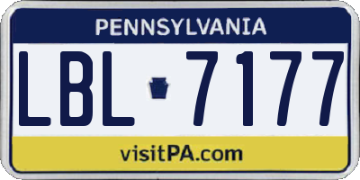 PA license plate LBL7177