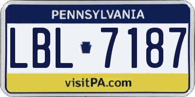 PA license plate LBL7187