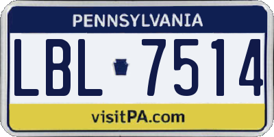 PA license plate LBL7514