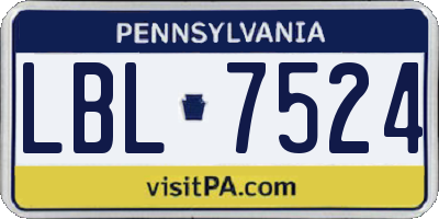 PA license plate LBL7524