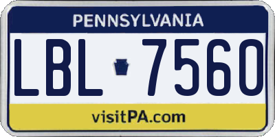 PA license plate LBL7560