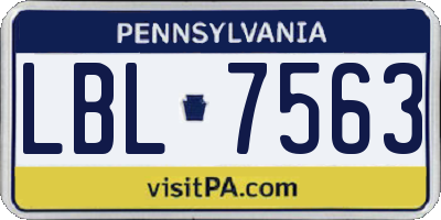PA license plate LBL7563
