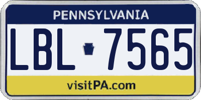 PA license plate LBL7565