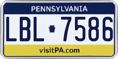 PA license plate LBL7586