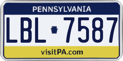PA license plate LBL7587