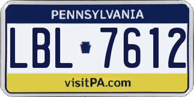 PA license plate LBL7612