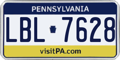 PA license plate LBL7628
