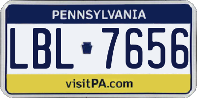 PA license plate LBL7656
