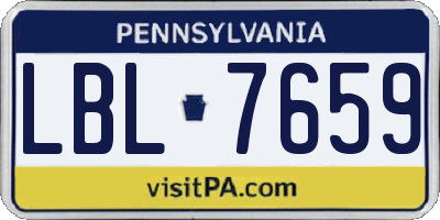 PA license plate LBL7659