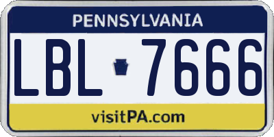 PA license plate LBL7666