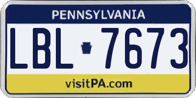 PA license plate LBL7673