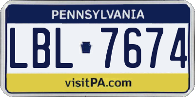 PA license plate LBL7674