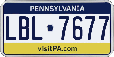 PA license plate LBL7677
