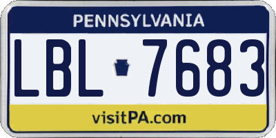 PA license plate LBL7683