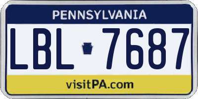 PA license plate LBL7687