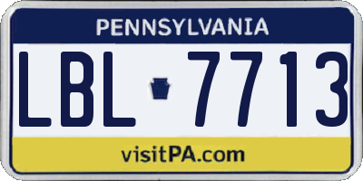 PA license plate LBL7713